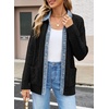 image:imageSidefeel Womens Cable Knit Denim Collar Cardigan SweatersBlack