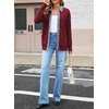 image:imageSidefeel Womens Cable Knit Denim Collar Cardigan SweatersBurgundy