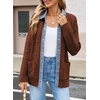 image:imageSidefeel Womens Cable Knit Denim Collar Cardigan SweatersDark Brown