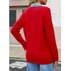 image:imageSidefeel Womens Cable Knit Denim Collar Cardigan SweatersFiery Red