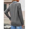 image:imageSidefeel Womens Cable Knit Denim Collar Cardigan SweatersMedium Grey