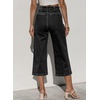 image:imageSidefeel Womens Capri Pants Trendy Wide Leg JeansBlack