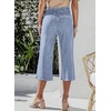 image:imageSidefeel Womens Capri Pants Trendy Wide Leg JeansIceland Blue