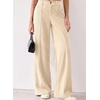 image:imageSidefeel Womens Casual High Waist Wide Leg Corduroy PantsApricot