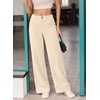 image:imageSidefeel Womens Casual High Waist Wide Leg Corduroy PantsApricot