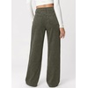 image:imageSidefeel Womens Casual High Waist Wide Leg Corduroy PantsArmy Green