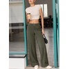 image:imageSidefeel Womens Casual High Waist Wide Leg Corduroy PantsArmy Green