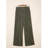 image:imageSidefeel Womens Casual High Waist Wide Leg Corduroy PantsArmy Green