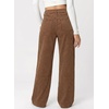 image:imageSidefeel Womens Casual High Waist Wide Leg Corduroy PantsBrown