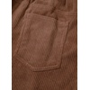 image:imageSidefeel Womens Casual High Waist Wide Leg Corduroy PantsBrown