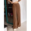 image:imageSidefeel Womens Casual High Waist Wide Leg Corduroy PantsBrown