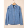 image:imageSidefeel Womens Denim Shirt Button Down Long Sleeve Blouse Denim TopsLight Blue