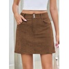 image:imageSidefeel Womens Fall High Waisted Corduroy Mini SkirtsCoffee