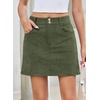 image:imageSidefeel Womens Fall High Waisted Corduroy Mini SkirtsGreen