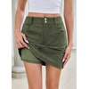 image:imageSidefeel Womens Fall High Waisted Corduroy Mini SkirtsGreen