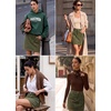 image:imageSidefeel Womens High Waist Seam Line Corduroy SkirtGreen