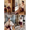 image:imageSidefeel Womens High Waist Seam Line Corduroy SkirtRed