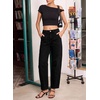 image:imageSidefeel Womens High Waist Stretchy Barrel Wide Leg JeansBlack