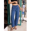 image:imageSidefeel Womens High Waist Stretchy Barrel Wide Leg JeansBlue