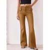 image:imageSidefeel Womens High Waisted Flare JeansBrown