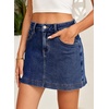 image:imageSidefeel Womens High Waisted Jean Skirt Denim Skort with PocketsBluing