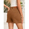 image:imageSidefeel Womens High Waisted Jean Skirt Denim Skort with PocketsBrown
