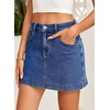 image:imageSidefeel Womens High Waisted Jean Skirt Denim Skort with PocketsDark Blue