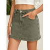 image:imageSidefeel Womens High Waisted Jean Skirt Denim Skort with PocketsGreen