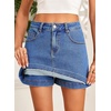image:imageSidefeel Womens High Waisted Jean Skirt Denim Skort with PocketsLight Blue