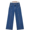 image:imageSidefeel Womens High Waisted Jeans Straight Leg Denim PantsDark Blue