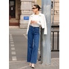 image:imageSidefeel Womens High Waisted Jeans Straight Leg Denim PantsDark Blue