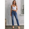 image:imageSidefeel Womens High Waisted Raw Hem Straight Leg JeansBluing