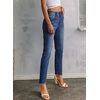 image:imageSidefeel Womens High Waisted Raw Hem Straight Leg JeansBluing