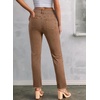 image:imageSidefeel Womens High Waisted Raw Hem Straight Leg JeansBrown