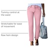 image:imageSidefeel Womens High Waisted Raw Hem Straight Leg JeansPink
