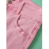 image:imageSidefeel Womens High Waisted Raw Hem Straight Leg JeansPink