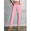 image:imageSidefeel Womens High Waisted Raw Hem Straight Leg JeansPink