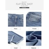 image:imageSidefeel Womens High Waisted Raw Hem Straight Leg JeansSky Blue