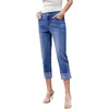 image:imageSidefeel Womens High Waisted Skinny Capri Pants Cropped JeansDark Blue