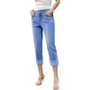 image:imageSidefeel Womens High Waisted Skinny Capri Pants Cropped JeansLight Blue