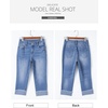 image:imageSidefeel Womens High Waisted Skinny Capri Pants Cropped JeansLight Blue