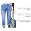 image:imageSidefeel Womens High Waisted Skinny Capri Pants Cropped JeansLight Blue