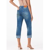 image:imageSidefeel Womens High Waisted Skinny Capri Pants Cropped JeansReal Teal