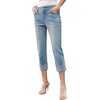 image:imageSidefeel Womens High Waisted Skinny Capri Pants Cropped JeansStone Blue