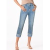 image:imageSidefeel Womens High Waisted Skinny Capri Pants Cropped JeansStone Blue