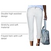 image:imageSidefeel Womens High Waisted Skinny Capri Pants Cropped JeansWhite