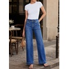 image:imageSidefeel Womens High Waisted Stretchy Straight Leg JeansDark Blue