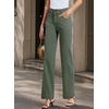 image:imageSidefeel Womens High Waisted Stretchy Straight Leg JeansGeen