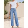 image:imageSidefeel Womens High Waisted Stretchy Straight Leg JeansIceland Blue