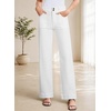 image:imageSidefeel Womens High Waisted Stretchy Straight Leg JeansWhite
